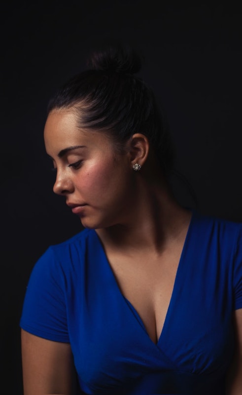 Woman in pain looking away