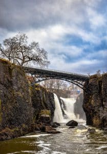Waterfall and bridge in Paterson, New Jersey