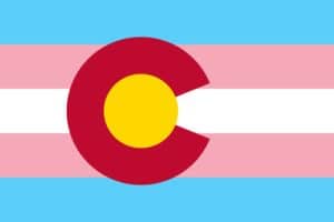 An illustration of the Colorado flag with the transgender pride flag. We provide gender therapy in Colorado.
